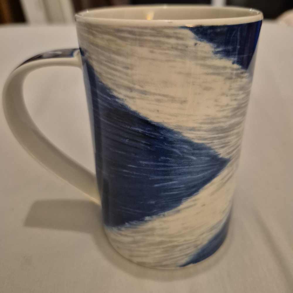 Blue and White Ceramic Mug